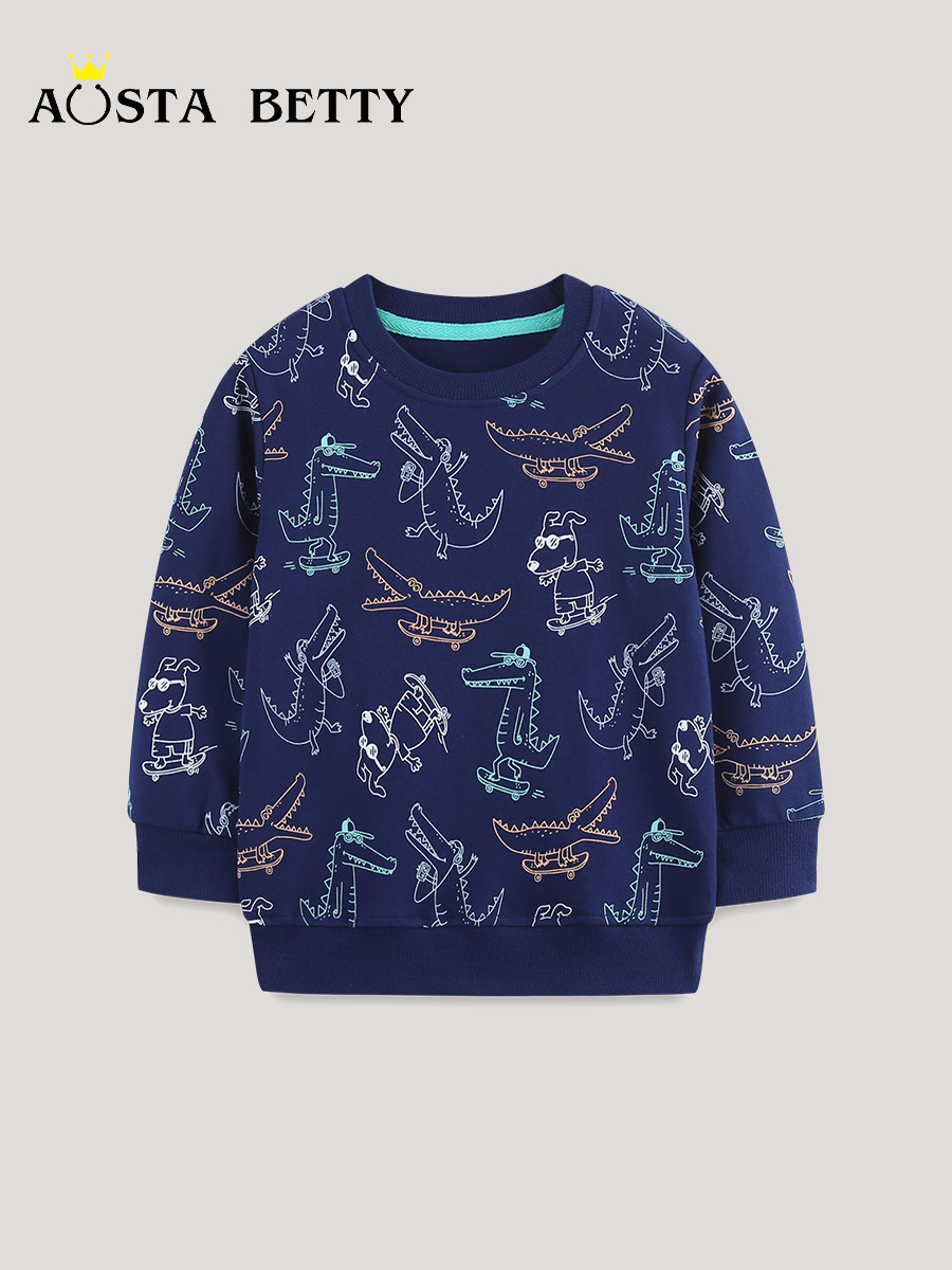 Suéter de ropa infantil de estilo europeo y americano 26 sudaderas infantiles de algodón de punto de otoño suministro transfronterizo dibujos animados suéter de manga larga para niños