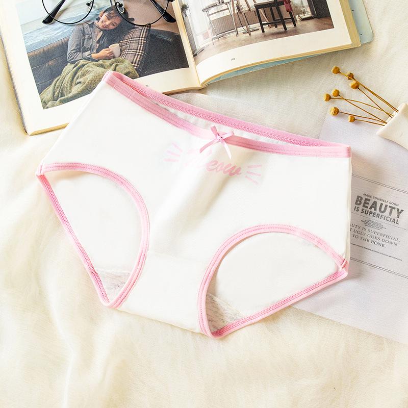 Ropa interior para niñas, algodón puro, estilo japonés, bragas triangulares para adolescentes, sin costuras, shorts escolares bonitos, estilo transpirable.