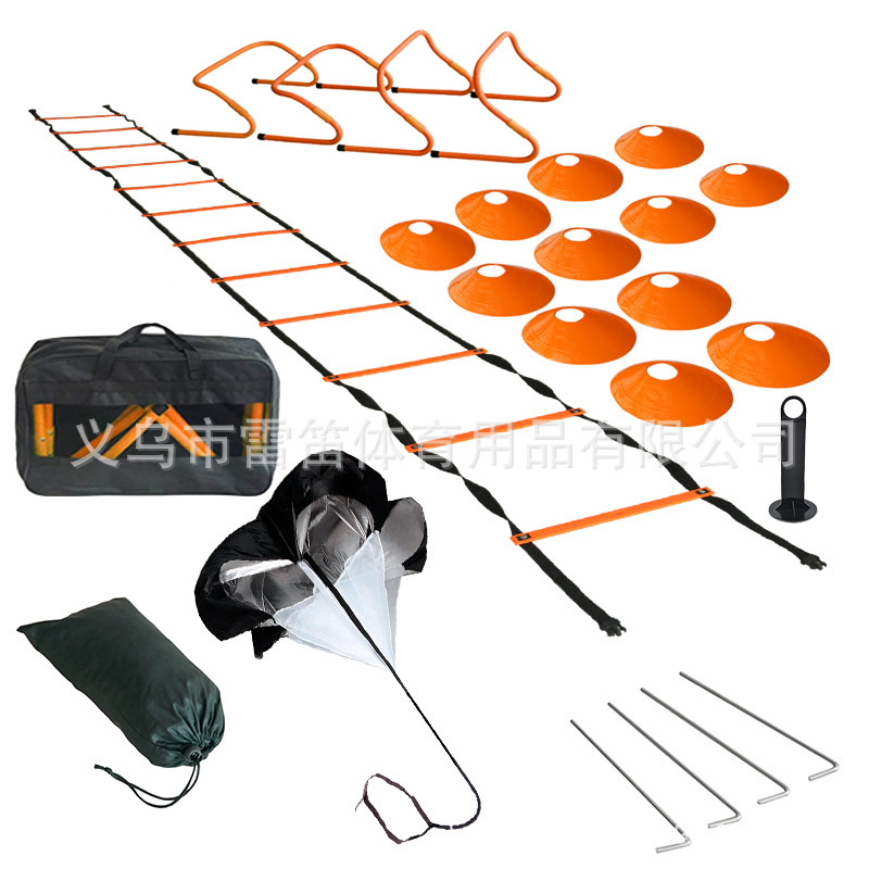 Agilidad escalera traje fútbol escalera de velocidad escalera de salto traje fijo resistencia paraguas signo placa con suelo clavo escalera de salto