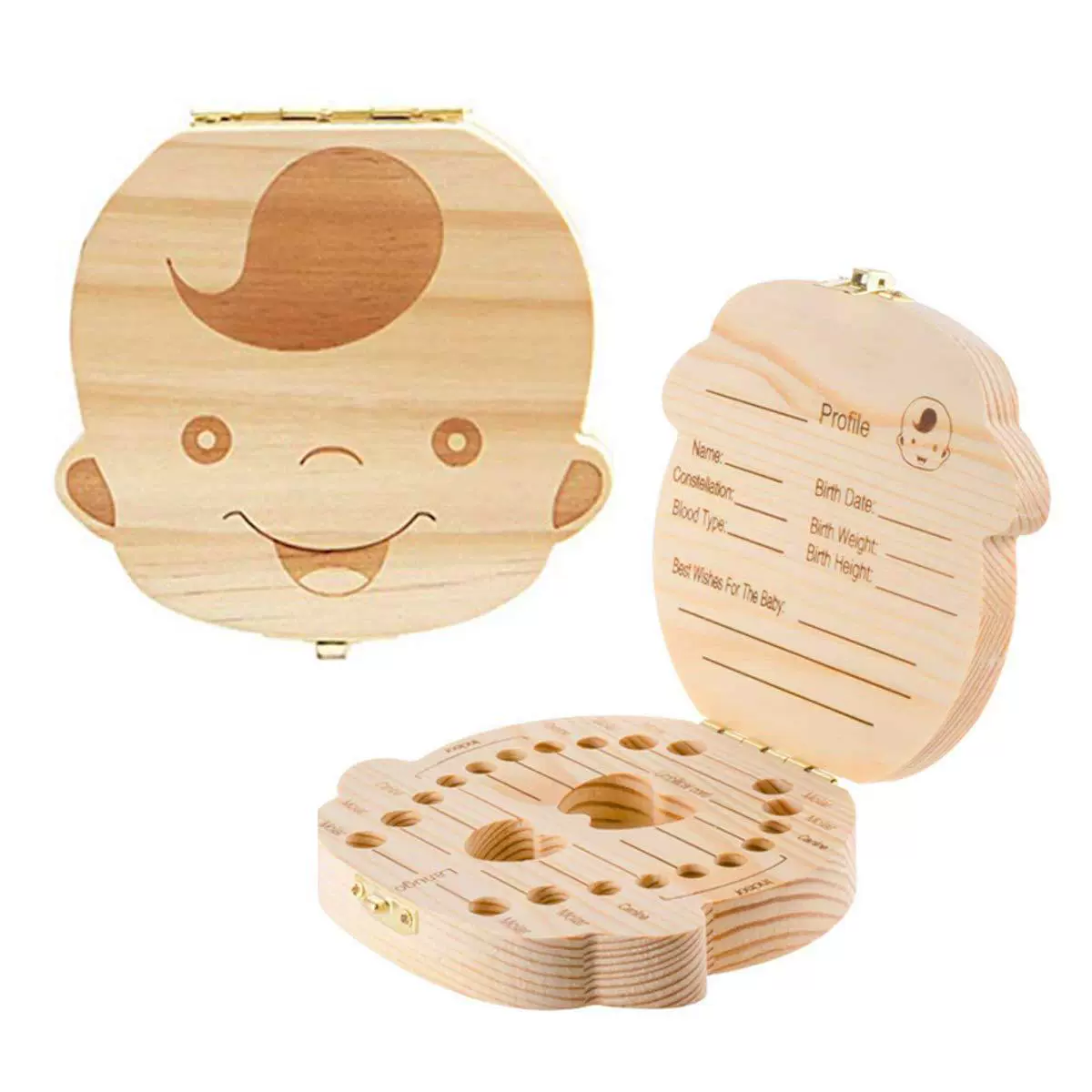 Деревянная коробка для хранения зубов Детская коробка для хранения молочных зубов Домашний творческий мемориал деревянная коробка для хранения зубов