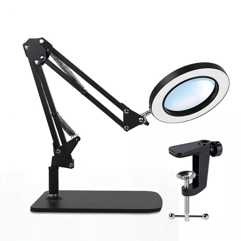 Led Long-Arm Welding Inspection and Repair Magnifying Glass Desk Lamp for Reading, Dimmable, Anti-Blue Light, Eye Protection, Cross-Border Hot Sale