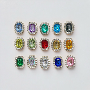 Korean style handmade hair accessories DIY bow square hair accessories headdress diamond buckle jewelry accessories crystal gem diamond buckle