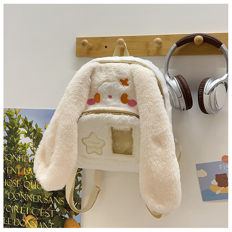 717g Weight Zipper Closure Type Double Shoulder Straps Strap Type Functional Backpack Bags Type Casual, Holiday Occasion Plush Material Women's Backpack Backpack Animal, Cartoon Pattern Spring, Autumn&Winter Season Women's Gender Cute Style Square Shape Animal Cartoon Casual Holiday Women's Backpack Functional Backpack 34