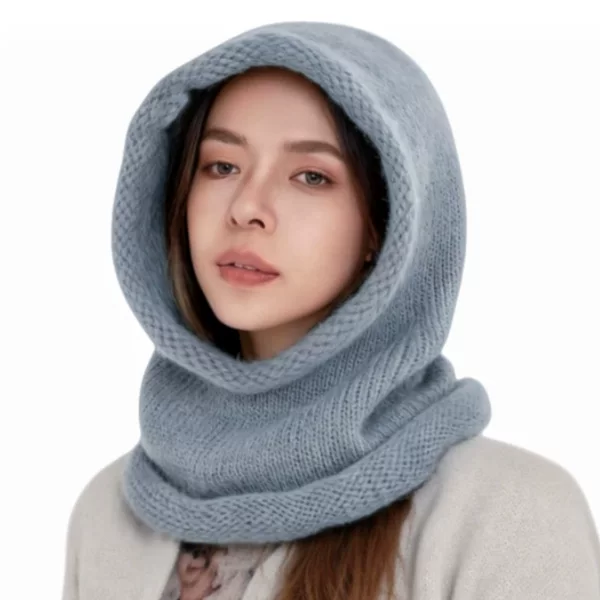 Cross-Border Ready-Made Balaclava One-Piece Knitted Hat Woolen Cotton Hat Shopping and Playing Curled Woolen Pullover Hat