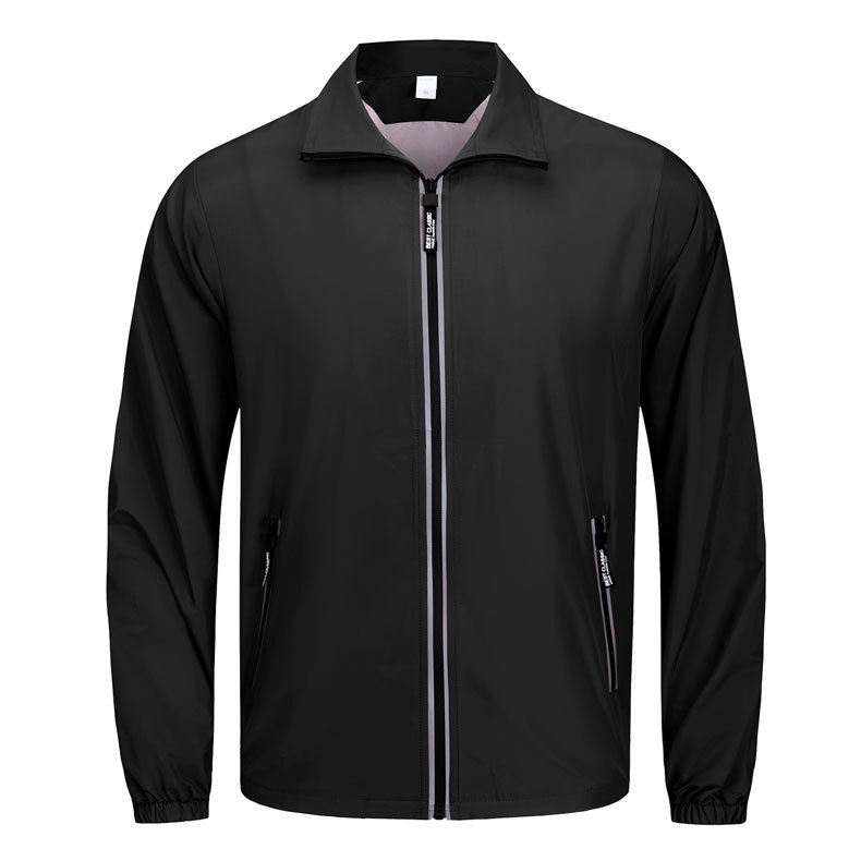 Chaqueta de trabajo con cremallera reflectante, uniforme de empleado de cadena de tiendas con logotipo bordado personalizado, ropa de trabajo de otoño e invierno, fabricación personalizada