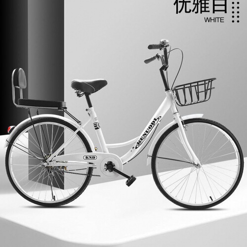 Women's adult non-inflatable unisex bicycle for students, commuters, and office ladies - retro style