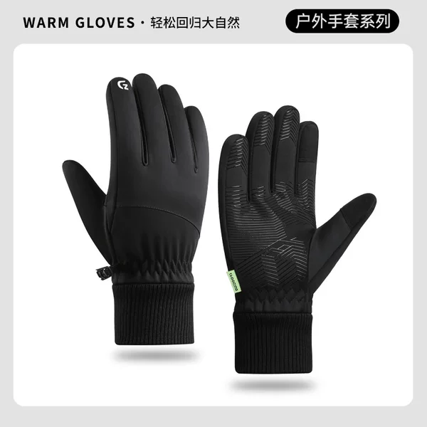 Warm Gloves for Men and Women in Winter, Fleece-Lined and Thickened, Windproof and Cold-Proof, Suitable for Outdoor Cycling, Skiing, Mountaineering, Non-Slip, Touchscreen-Compatible, Waterproof