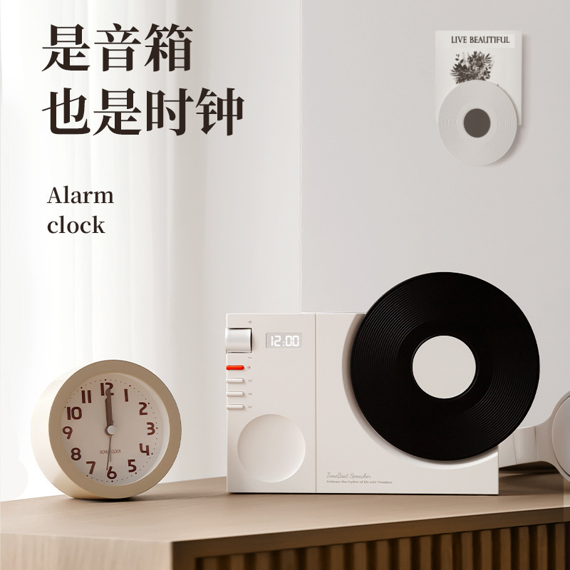 时计ブルートゥース音响レトロレコード机bluetoothスピーカークリエイティブデスクトップhd音质INSレトロブルートゥース音|undefined