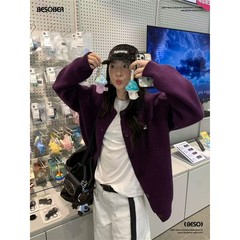 蕾朵2025新款超显白紫色毛衣开衫外套女秋季休闲宽松针织开衫上衣
