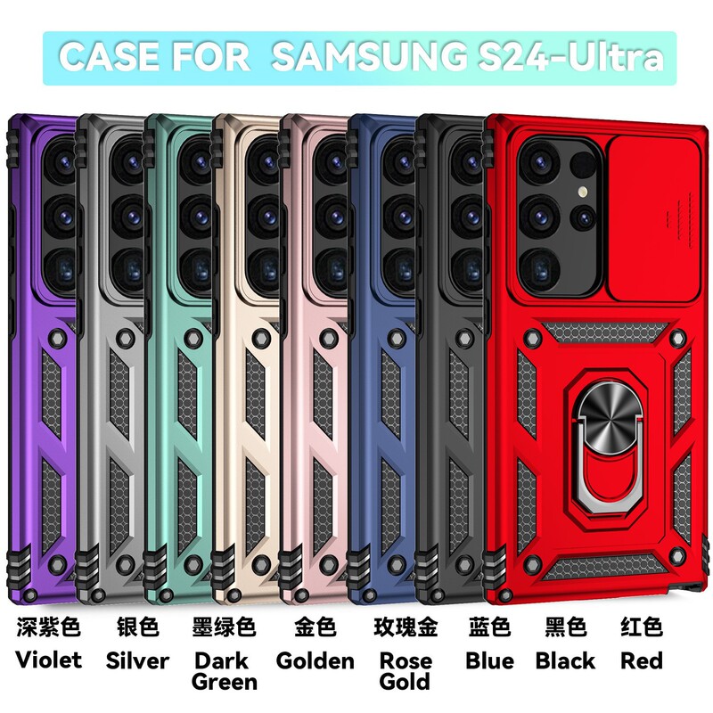 Cross-Border Applicable Samsung S26Ultra Sergeant Push-Window Phone Case S26Plus Magnetic Stand S26 Protective Case