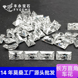 Small size rectangular right angle car flower d color-DE color 0.05-0.4 karat Wuzhou moissanite can be inlaid with jewelry stone