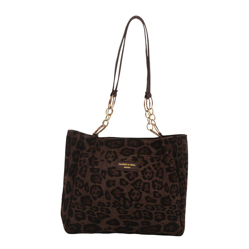 Bolsas de moda de leopardo de mujer, bolsas de tote de viento perezoso, 2024, bolsas de brazo nuevas, bolsas de hombro casuales de estilo europeo y americano