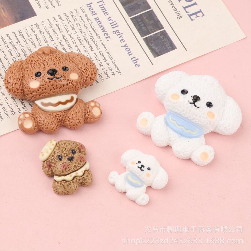Cute puppy resin patches DIY cream glue for Crocs, fridge magnets, phone case materials, earphone storage boxes wholesale
