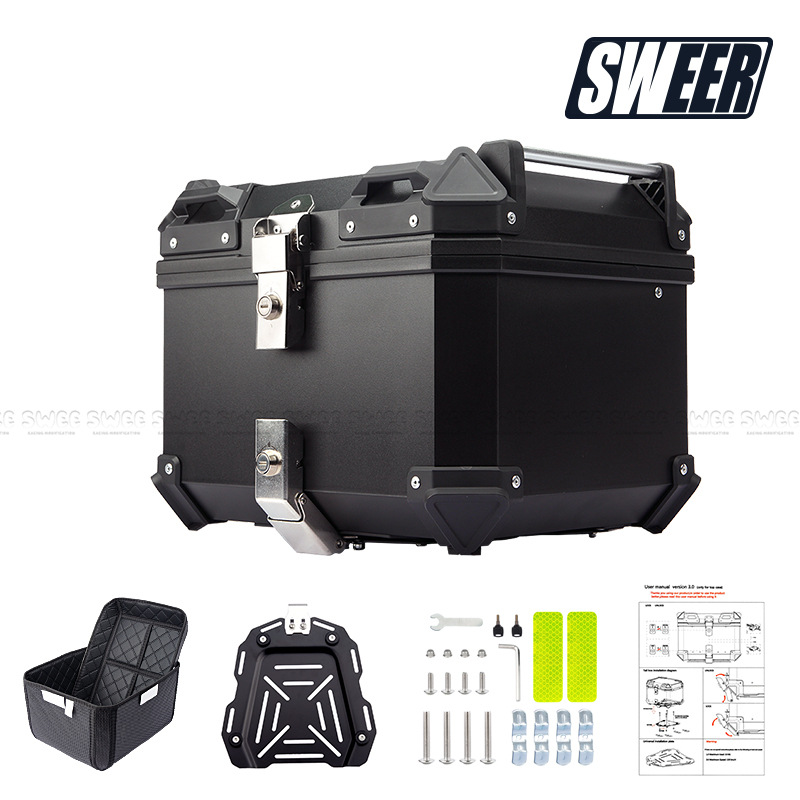 45L flat plastic quick release motorcycle trunk trunk non-aluminum alloy battery electric car storage box