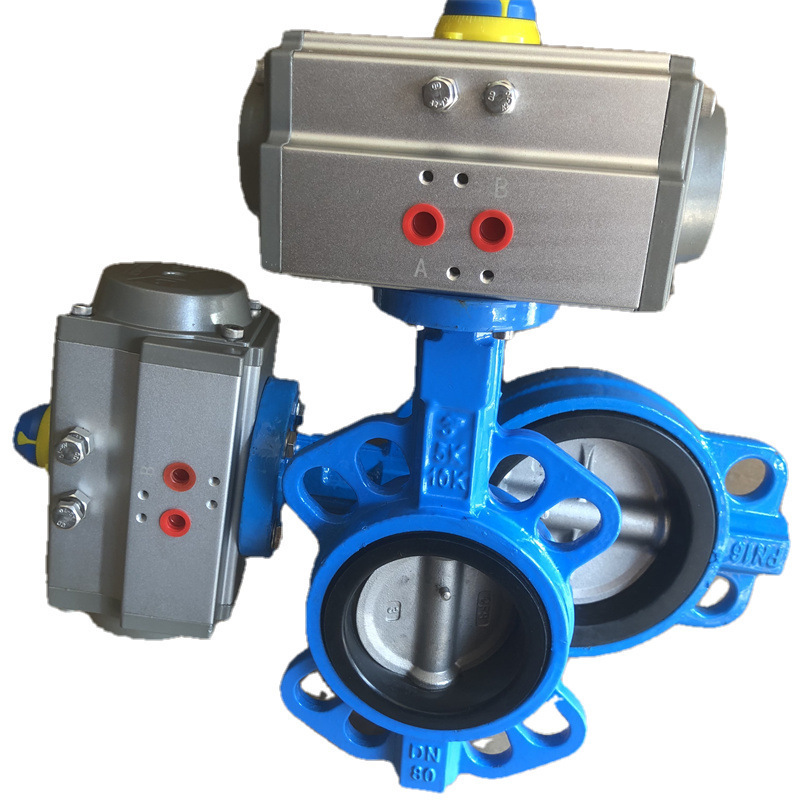 不锈钢气动对夹蝶阀 D671X-16P 双作用气动软密封蝶阀 厂家