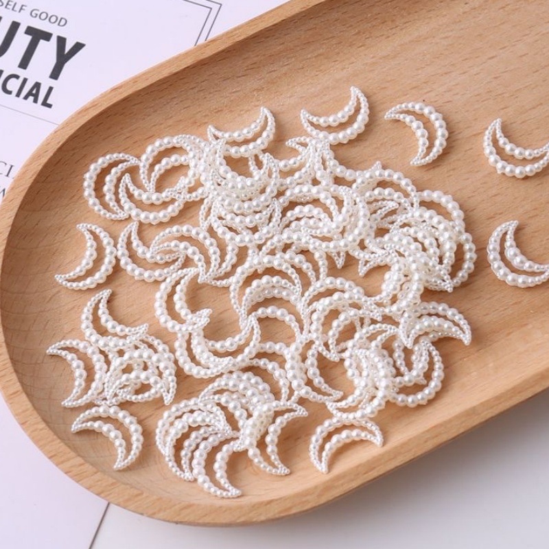 立体混色纯白米白DIY美甲贴珠材料