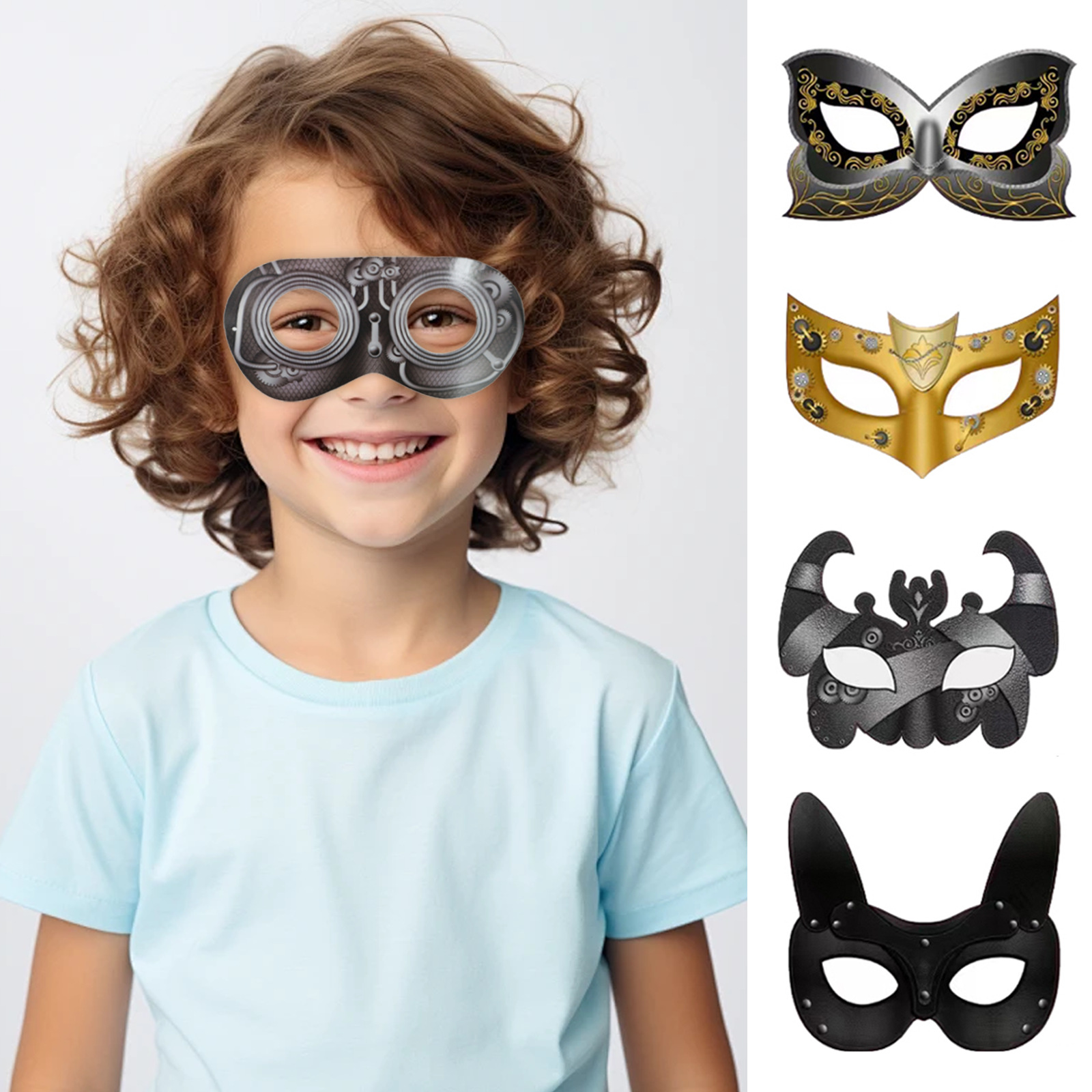 Tarjetas de papel DIY se pueden colorear carnaval nueva máscara para niños pintados máscara de mitad de cara fiesta espectáculo máscara de ojos al por mayor