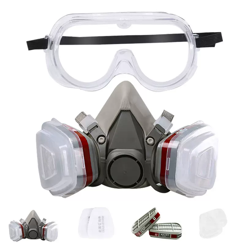 防毒面具跨境厂家亚马逊半面罩农药喷漆化工防甲醛装修专用防尘毒