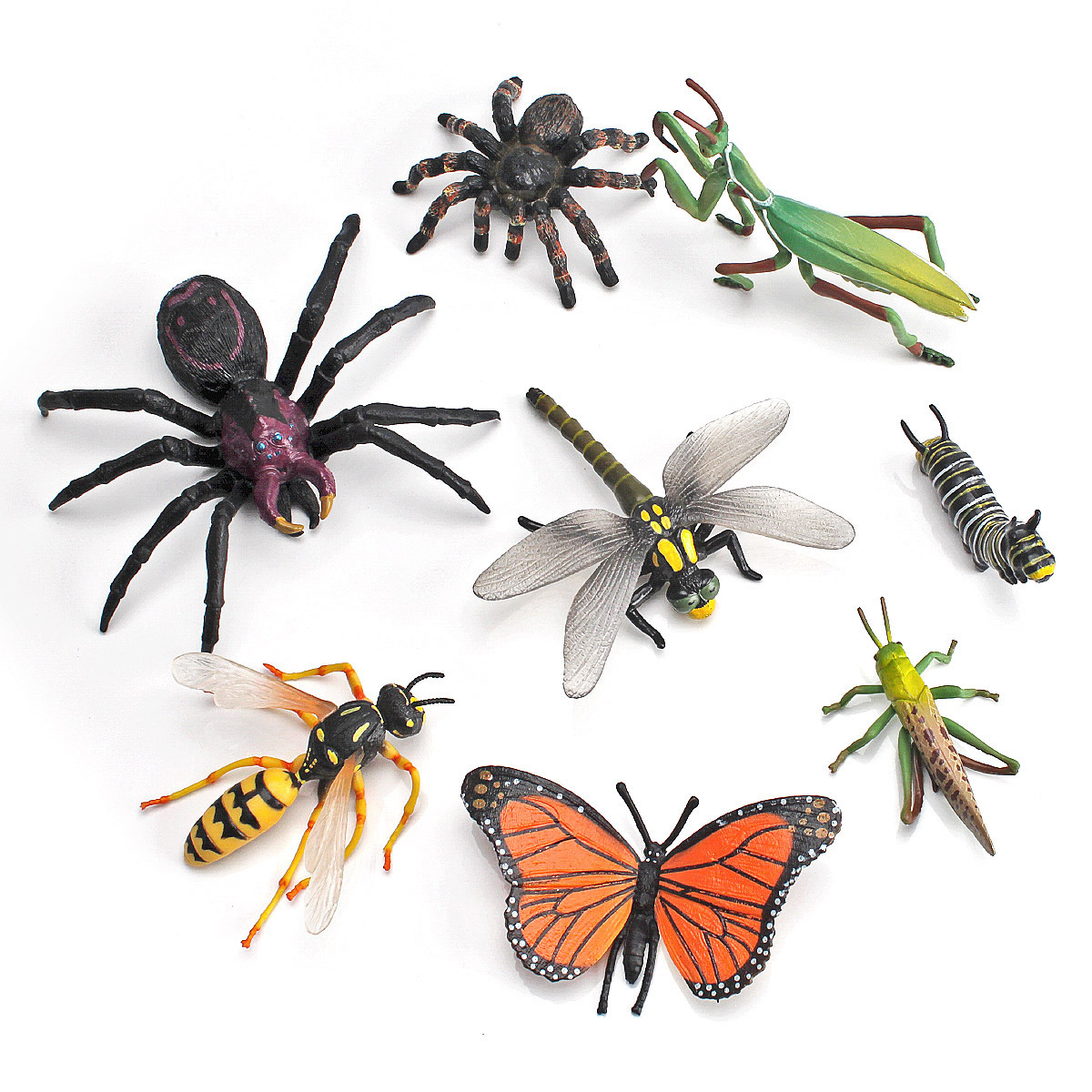Exportación transfronteriza ciencia y educación infantil cognitiva modelo animal simulación mariposa sólida Libélula Insecto animal adornos de mesa de arena