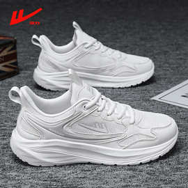 回力运动鞋男鞋全黑色网面透气工作鞋秋冬男女轻便软底减震跑步鞋