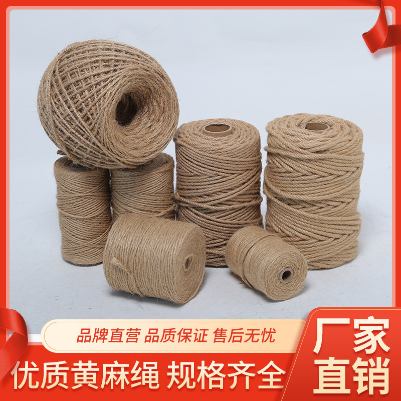 Cuerda de cáñamo cuerda de etiqueta decorativa vinculante cuerda hecha a mano DIY alambre trenzado foto pared material tejido cuerda gruesa y delgada Alambre de cáñamo