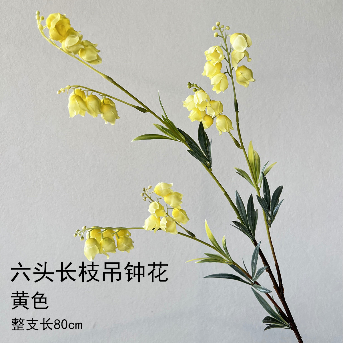 6개의 긴 가지가 달린 종꽃-노란색