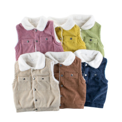 Children's Autumn/Winter Vest Top New 2024 Boys' Autumn Lamb Wool Fleece Baby Clothes One-Time Wholesale