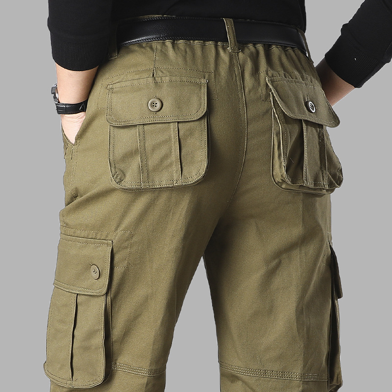 Comercio electrónico en el extranjero al por mayor pantalones casuales de los hombres fuertes resistentes al desgaste sueltos rectos multibolsillos sitio de construcción overoles DE TRABAJO