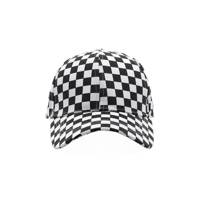 Nuevo sombrero a cuadros negro y blanco sombrero de béisbol de mujer moda coreana versátil sombrero de lengua casual sombrero de sombrero de verano para hombres