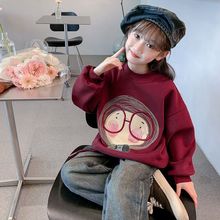 女童秋装圆领卡通卫衣2025新款春秋款童装秋季女大童儿童上衣外贸