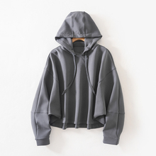 2025年跨境外贸亚马逊女士空气层太空棉连帽蝙蝠长袖卫衣女秋外套