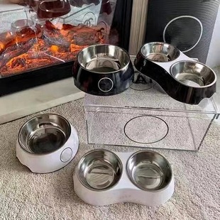 Pet Trendy Brand Bowl Double Bowl Removable and Washable Dog Food Food Grade Non-Slip Feeding Small Dog Bowl Preferred