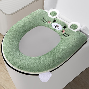 Household toilet cushion fleece-lined thickened toilet cushion zipper waterproof toilet cover four seasons universal waterproof toilet cushion