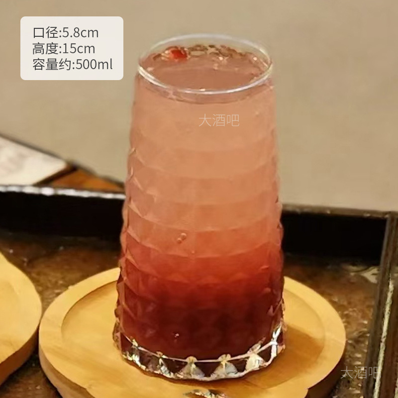 韓国インネットセレブガラスゴブレットドリンクカップ高価値カクテルカップ冷たいドリンクソーダ炭酸水カップ|undefined