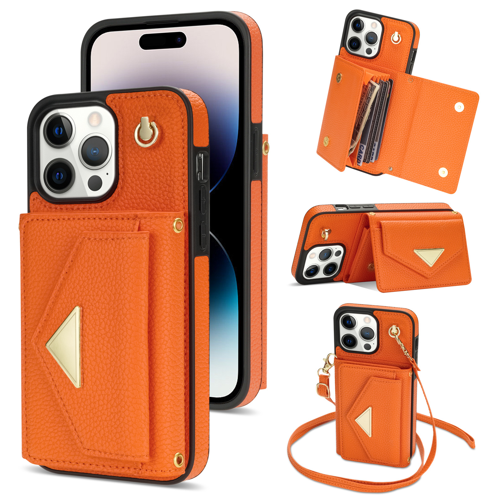 110g Weight iPhone Applicable Brands Pu Leather Material Solid Color Pattern Retro Style Retro Solid Color Pu Leather   Phone Cases 5