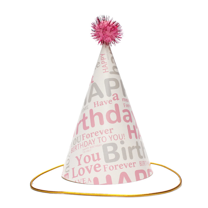 Sombreros de cumpleaños de embalaje independiente, sombreros de fiesta, sombreros de punta, sombreros de fiesta para bebés, sombreros de pastel