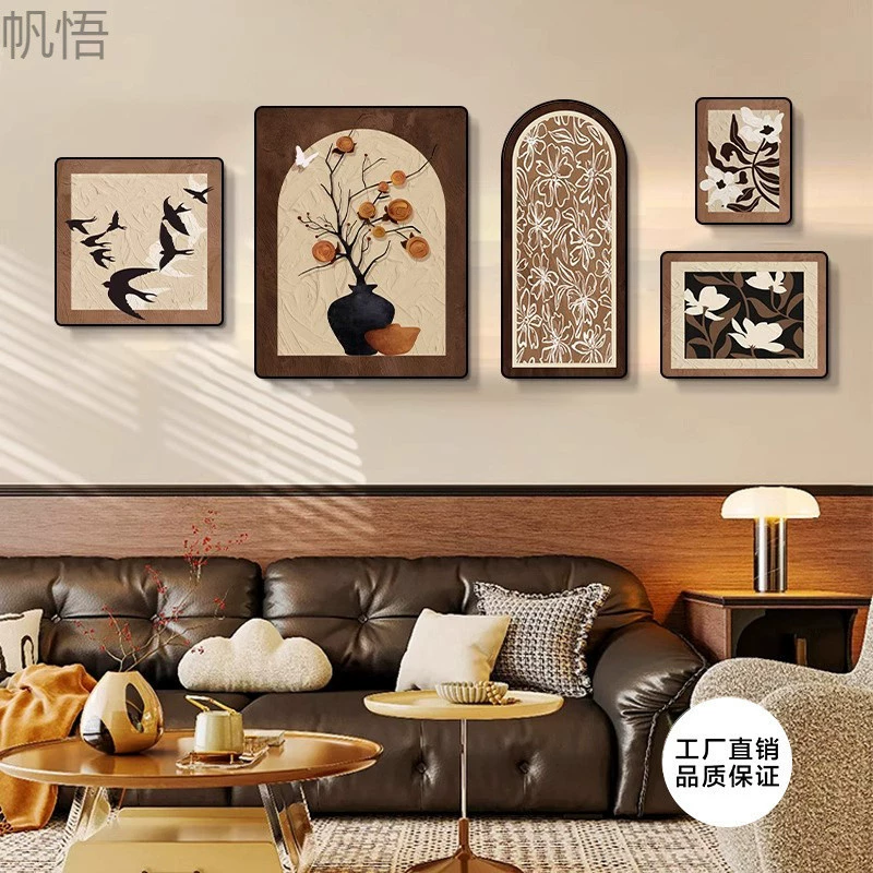 Срединный стиль гостиной декоративная роспись ретро высокого уровня фон стены висит роспись хурмы и стенная роспись