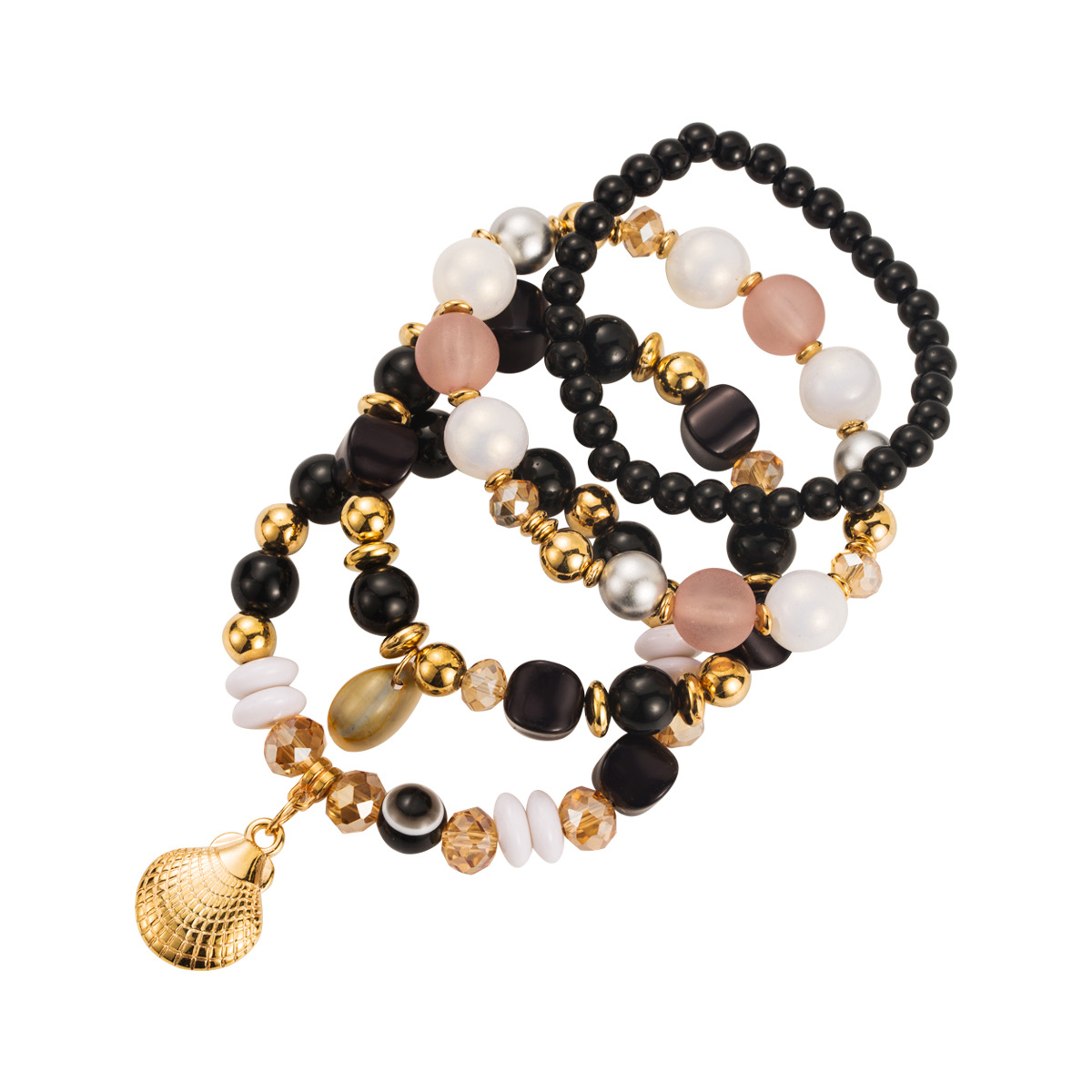 60g Weight Alloy Pendant Material Bracelets Classification Beaded Chain Material Beaded Chain Chain Type 1 Set Quantity Holiday, Daily Occasion Beaded, Alloy, Shell Material Geometric Pattern All Seasons Season Women's Gender Vacation Style Vacation Geometric Beaded Alloy Shell Beaded Chain Beaded Bracelets Wholesale 9