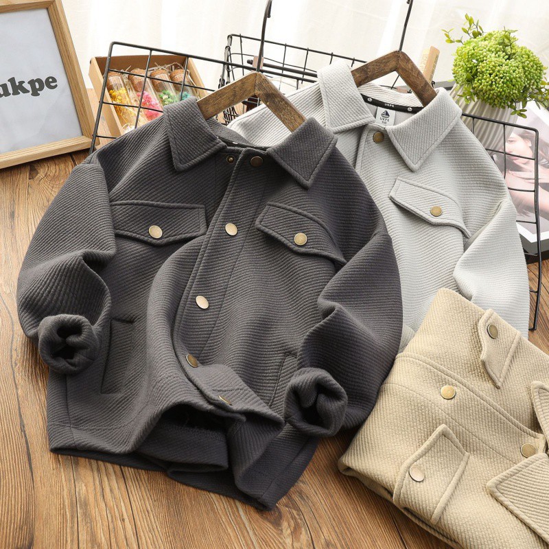 (2개) 아동용 옷깃 재킷 봄 신상품 2023 능직 싱글 브레스트 탑 중형 및 노인 아동용 다목적 패션 가디건