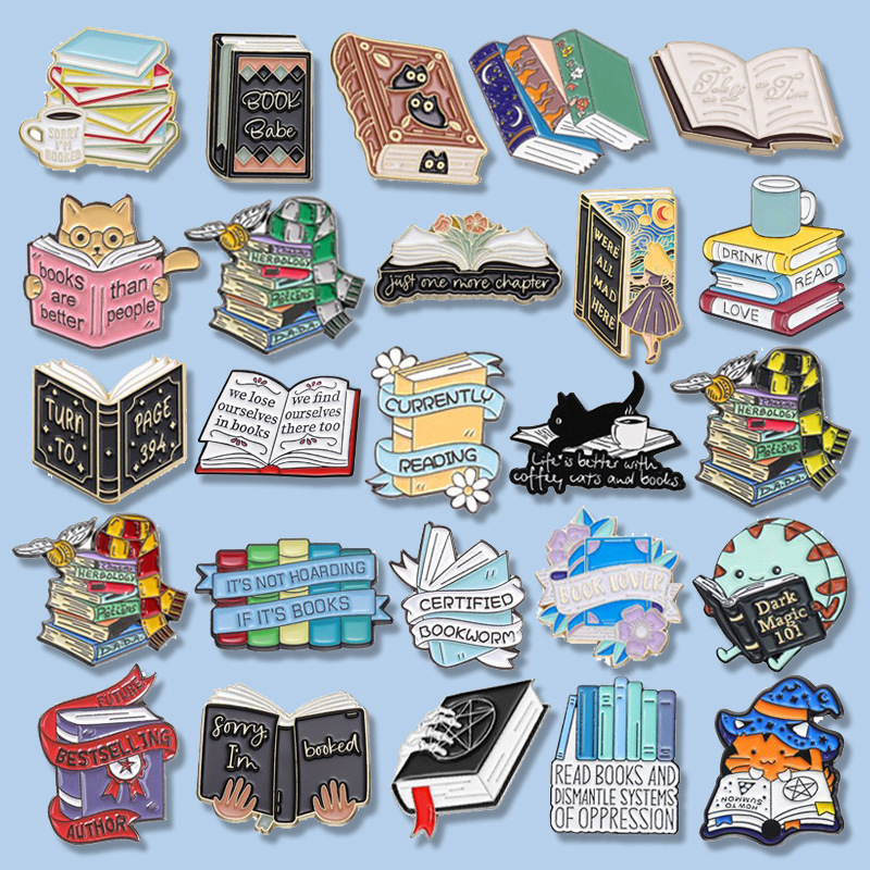 Personalized Design English Alphabet Book Series "Reader" Medal Cartoon Exquisite High-grade All-match Alloy Corsage Personalized Design English Alphabet Book Series "Reader" Medal Cartoon Exquisite High-grade All-match Alloy Corsage