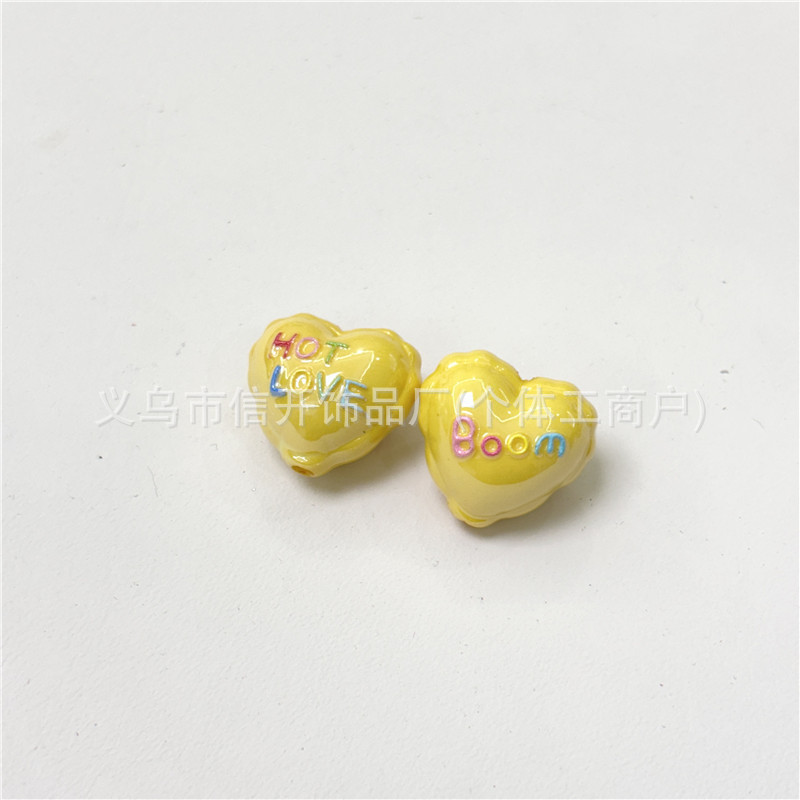 通孔亚克力字母印花气球爱心串珠笔配件 手机钥匙链手工diy饰品材|undefined