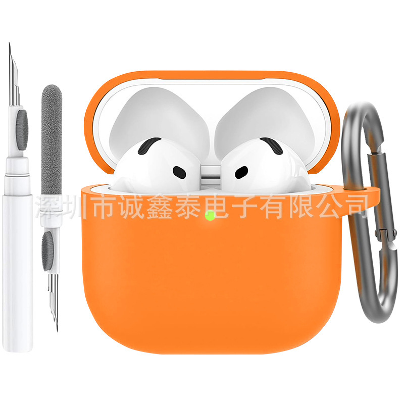 国境を越えた新製品はairpods4保護カバーアップルbluetoothイヤホンクリーニングペン4世代シリコン保護ケースを適用している|undefined