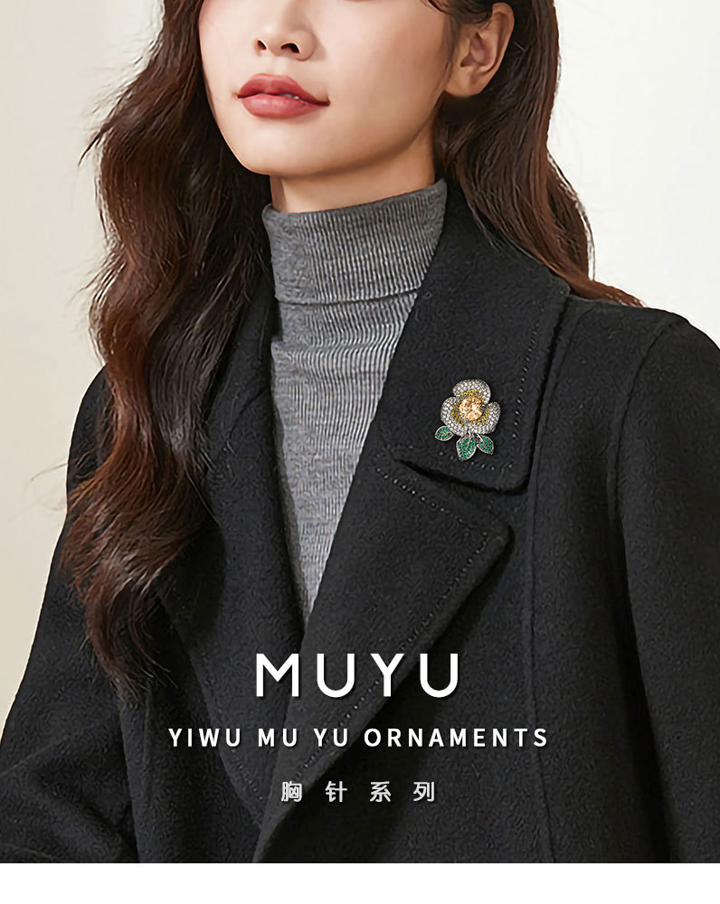 时尚轻奢风优雅花朵胸针小众高级感花卉别针新款西装外