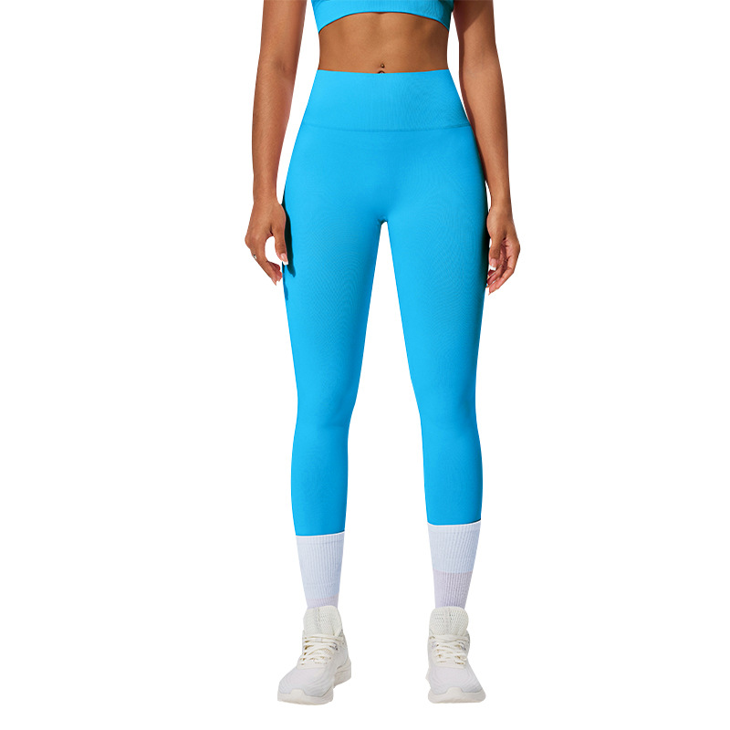 여성용 유럽과 미국 국경을 넘나드는 피트니스 팬츠, 복숭아 플리츠 힙 리프팅 및 복부 조임 탄력 피부 친화적 9포인트 팬츠, 러닝 요가 타이츠