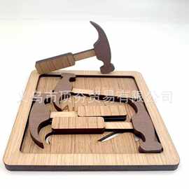 跨境4个锤子益智烧脑Puzzle超难减压木质异性拼图礼物儿童玩具