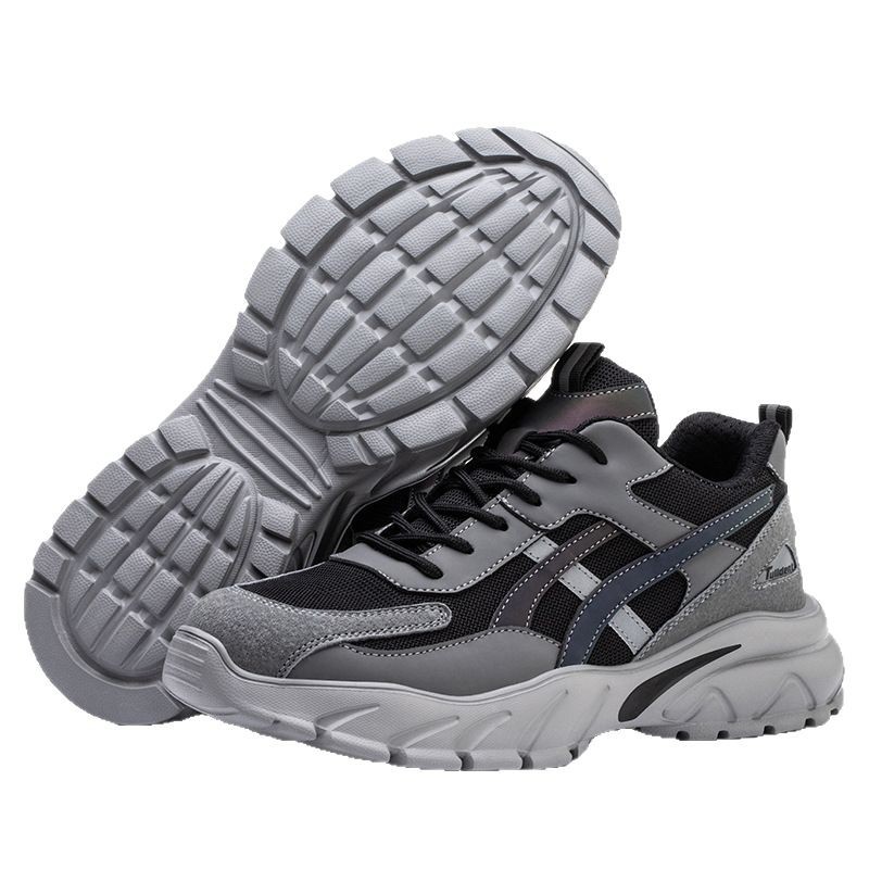 Zapatos de seguro laboral para hombres, anti-rotura, anti-perforación, ligero, desodorante, transpirable, resistente al desgaste, aislamiento de trabajo, zapatos de seguridad en el sitio de construcción, universal en todas las estaciones