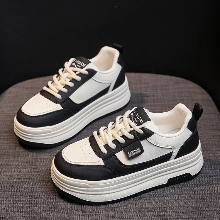 Trendy Soft-Soled White Sneakers for Women Versatile 2025 Autumn New Thick-Soled Height-Increasing Casual Shoes for Petite Women