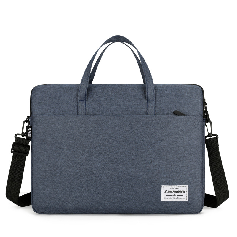 Bolso para computadora portátil portátil de gran capacidad para desplazamientos al trabajo, bolso de negocios de color sólido unisex y versátil
