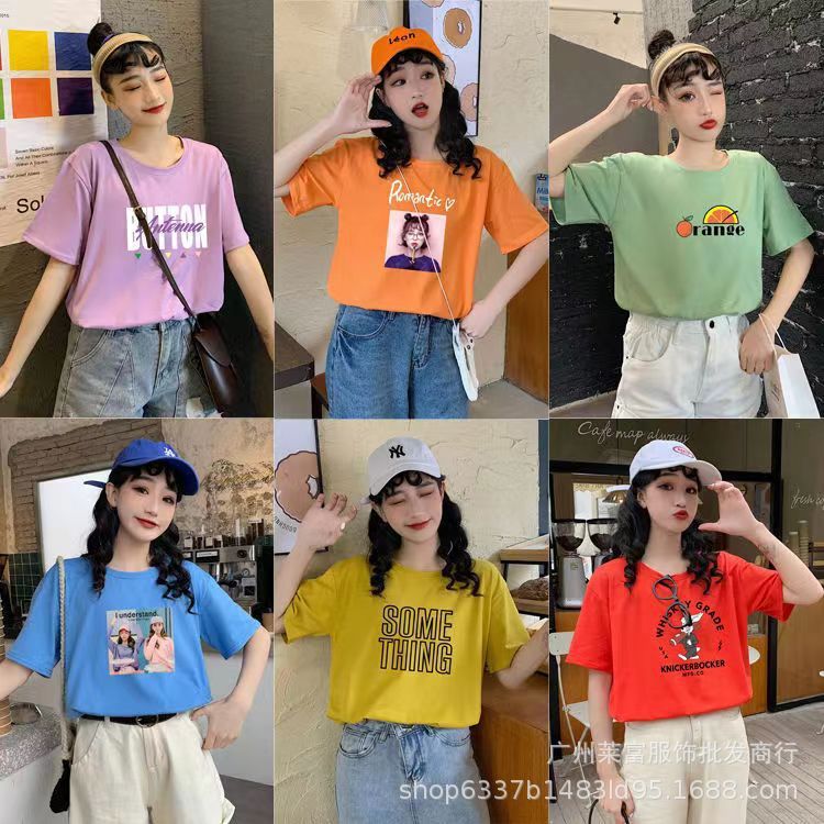 外国貿易服の安い女装は1元2元3元夏の大サイズの雑用女性半袖tシャツの露店で販売されている|undefined