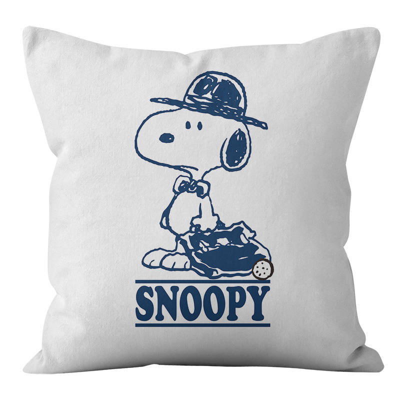 Animación dibujos animados Snoopy almohada cubierta sofá sala de estar dormitorio cojín almohada decoración del hogar simple almohada cubierta